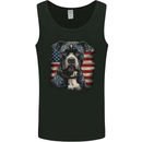 American Pitbul With USA Flag America Dog Mens Vest Tank Top Black