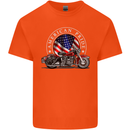 American Pride Motorcycle Biker Chopper Kids T-Shirt Childrens Orange