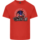 American Pride Motorcycle Biker Chopper Kids T-Shirt Childrens Red