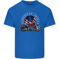 American Pride Motorcycle Biker Chopper Kids T-Shirt Childrens Royal Blue