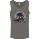 American Pride Motorcycle Biker Chopper Mens Vest Tank Top Charcoal