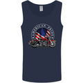 American Pride Motorcycle Biker Chopper Mens Vest Tank Top Navy Blue
