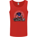 American Pride Motorcycle Biker Chopper Mens Vest Tank Top Red