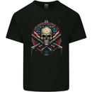 American Skull Shield USA Flag Mens Cotton T-Shirt Tee Top Black