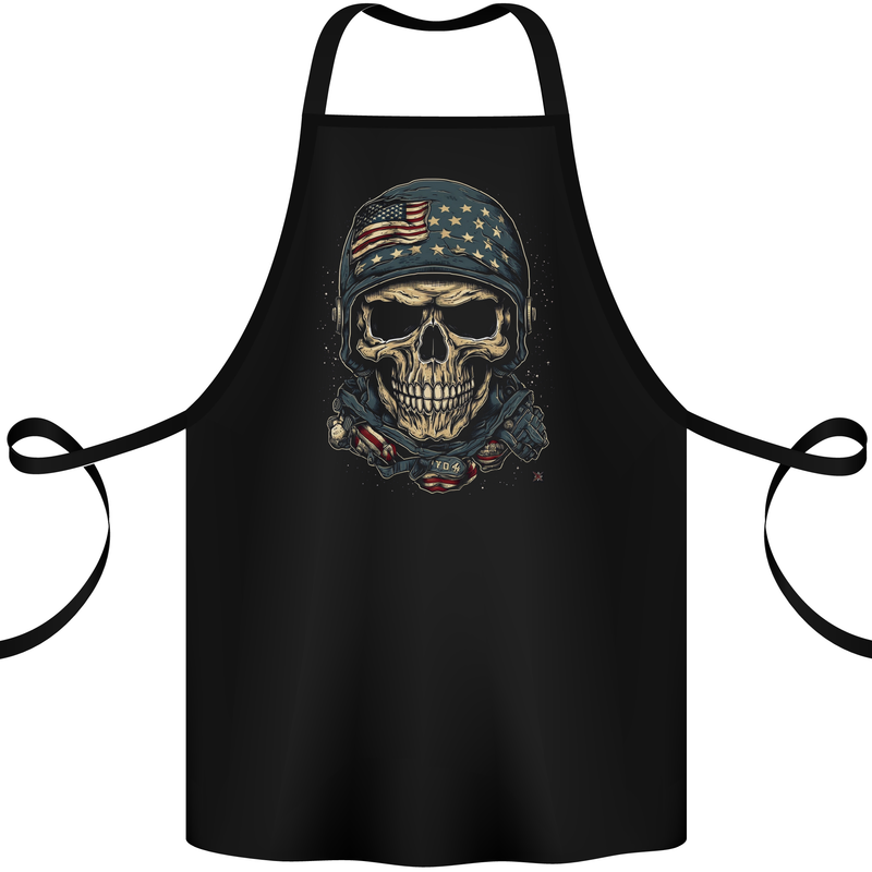 American Skull USA Cotton Apron 100% Organic Black