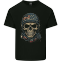 American Skull USA Mens Cotton T-Shirt Tee Top Black