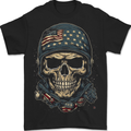 American Skull USA Mens T-Shirt 100% Cotton BLACK