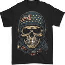 American Skull USA Mens T-Shirt 100% Cotton BLACK