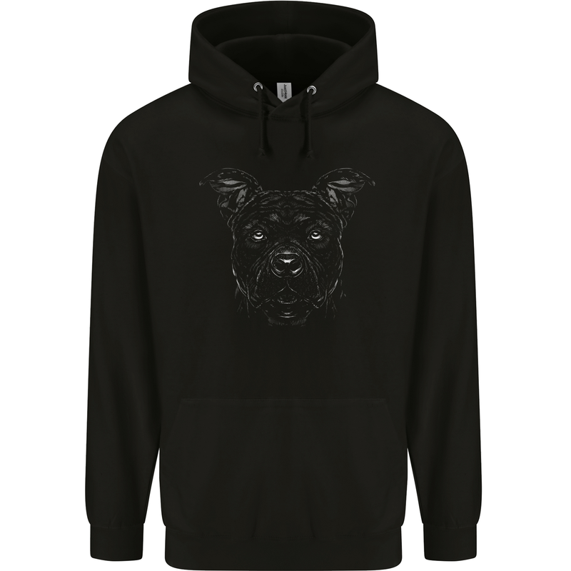 American Staffordshire Terrier Dog Mens 80% Cotton Hoodie Black
