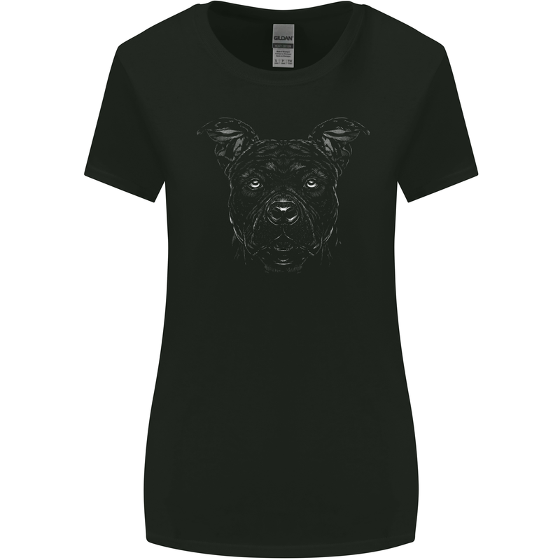 American Staffordshire Terrier Dog Womens Wider Cut T-Shirt Black