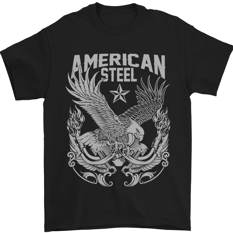 an american steel t - shirt with an eagle on it