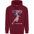 American Volleyball Player USA Flag Mens 80% Cotton Hoodie Maroon