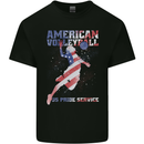 American Volleyball Player USA Flag Mens Cotton T-Shirt Tee Top Black