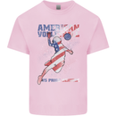 American Volleyball Player USA Flag Mens Cotton T-Shirt Tee Top Light Pink