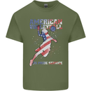 American Volleyball Player USA Flag Mens Cotton T-Shirt Tee Top Military Green
