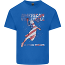 American Volleyball Player USA Flag Mens Cotton T-Shirt Tee Top Royal Blue