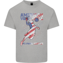 American Volleyball Player USA Flag Mens Cotton T-Shirt Tee Top Sports Grey