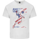 American Volleyball Player USA Flag Mens Cotton T-Shirt Tee Top White