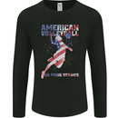 American Volleyball Player USA Flag Mens Long Sleeve T-Shirt Black
