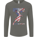 American Volleyball Player USA Flag Mens Long Sleeve T-Shirt Charcoal