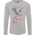 American Volleyball Player USA Flag Mens Long Sleeve T-Shirt Sports Grey
