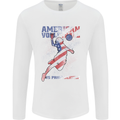 American Volleyball Player USA Flag Mens Long Sleeve T-Shirt White