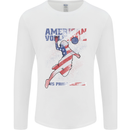 American Volleyball Player USA Flag Mens Long Sleeve T-Shirt White