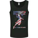 American Volleyball Player USA Flag Mens Vest Tank Top Black