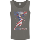 American Volleyball Player USA Flag Mens Vest Tank Top Charcoal