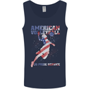 American Volleyball Player USA Flag Mens Vest Tank Top Navy Blue