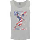 American Volleyball Player USA Flag Mens Vest Tank Top Sports Grey