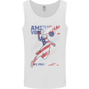 American Volleyball Player USA Flag Mens Vest Tank Top White