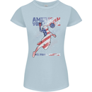 American Volleyball Player USA Flag Womens Petite Cut T-Shirt Light Blue