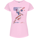 American Volleyball Player USA Flag Womens Petite Cut T-Shirt Light Pink