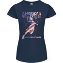 American Volleyball Player USA Flag Womens Petite Cut T-Shirt Navy Blue