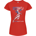 American Volleyball Player USA Flag Womens Petite Cut T-Shirt Red