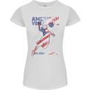 American Volleyball Player USA Flag Womens Petite Cut T-Shirt White