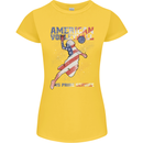 American Volleyball Player USA Flag Womens Petite Cut T-Shirt Yellow