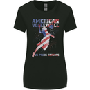 American Volleyball Player USA Flag Womens Wider Cut T-Shirt Black