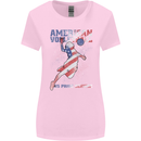 American Volleyball Player USA Flag Womens Wider Cut T-Shirt Light Pink