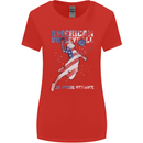 American Volleyball Player USA Flag Womens Wider Cut T-Shirt Red