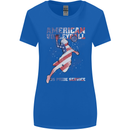 American Volleyball Player USA Flag Womens Wider Cut T-Shirt Royal Blue