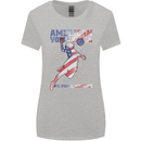 American Volleyball Player USA Flag Womens Wider Cut T-Shirt Sports Grey