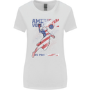 American Volleyball Player USA Flag Womens Wider Cut T-Shirt White