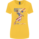 American Volleyball Player USA Flag Womens Wider Cut T-Shirt Yellow