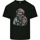 American Zombie USA Flag Halloween Kids T-Shirt Childrens Black