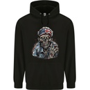 American Zombie USA Flag Halloween Mens 80% Cotton Hoodie Black