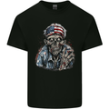 American Zombie USA Flag Halloween Mens Cotton T-Shirt Tee Top Black
