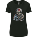American Zombie USA Flag Halloween Womens Wider Cut T-Shirt Black