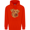 An Airedale Terrier Bingley Waterside Dog Childrens Kids Hoodie Bright Red